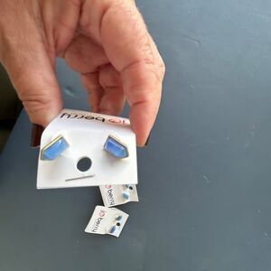 Jo Berry Blue stone with gold post earrings